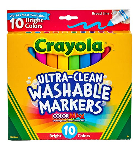 Crayola Ultraclean Broadline Bright Markers (10 Count)