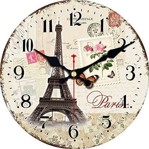 Decorativos Relojes De Pared De Diseño Eiffel Torre De...