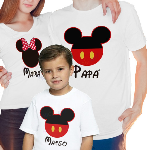 Kit Especial Familiar Mickey Playeras Personalizadas 