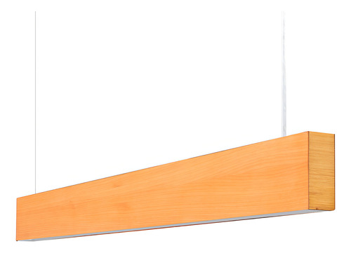 Lustre Madeira Retangular Linear Led Integrado 98cm -snk 04 Estrutura 3000k Branco Quente 110v/220v