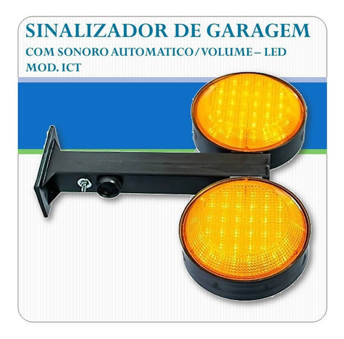 Sinalizador De Garagem Led Com Sonoro Automatico Incluso