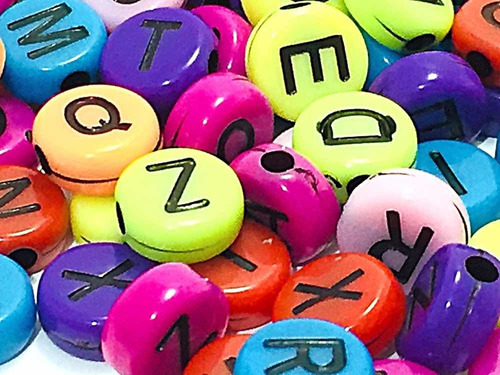 Imagen 2 de 7 de Letras Acrílico Separador Pulsera Bisutería 200 Pzas Beads