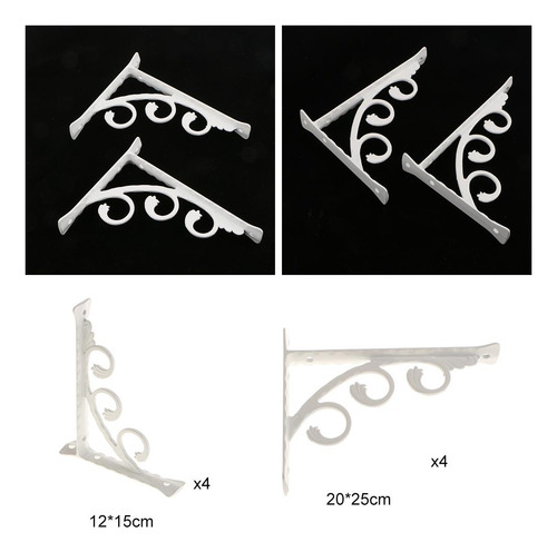8 Pcs Suportes De Prateleira De Parede Em Forma De L