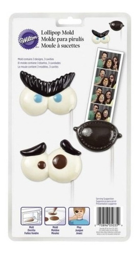 Molde Para Chocolate Diseño Ojos Y Parche Wilton Color Blanco