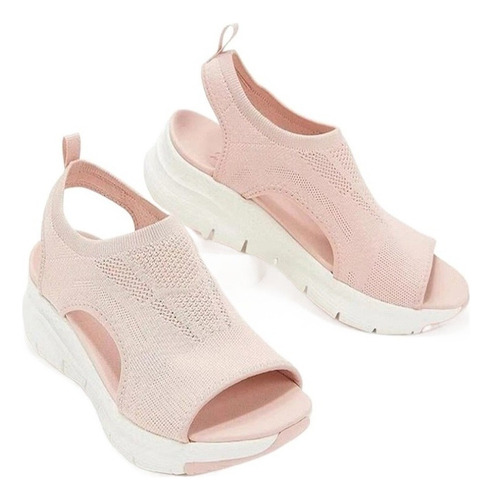 25-3 Sandalias De Punto Súper Cómodas,suela Suave De Malla