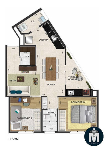 Imagem 8 de 10 de Apartamento 2 Dorms 48m² À 51m², Varanda Goumert, Vaga Coberta - Quitauna - Lm178