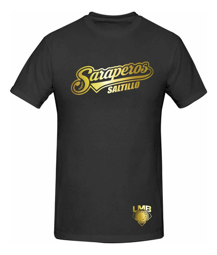 Playera Negra Modelo Saraperos De Saltillo Gold