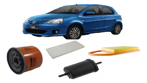 Kit 4 Filtros Toyota Etios/cross 1.5 16v Del 2012 A 2015 