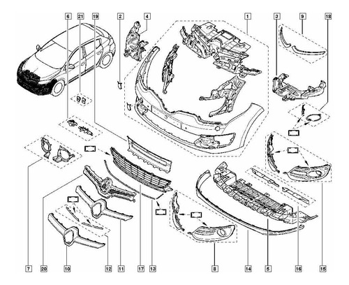 Guía Parachoque Delantera Izquierda Megane 3 Y Fluence