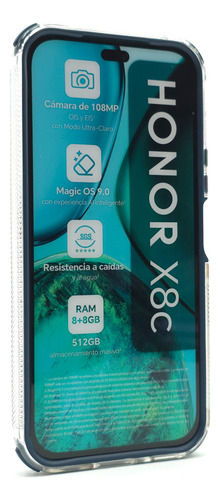 Funda Case Para Honor X8c Carcasa Full Protect Uso Rudo Shell Fosfo - Azul Marino Honor X8c