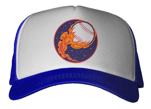 Gorra Pelota De Baseball En El Espacio En Fuego