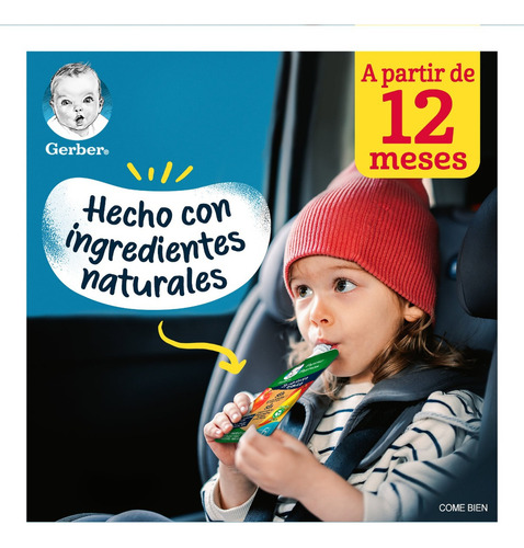 Papilla Gerber Etapa 1 Mango Manzana Pera 12 Pouch 100g C/u