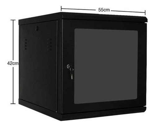 Rack 19 8u Para Servidor Fechado De Parede Com Prateleira