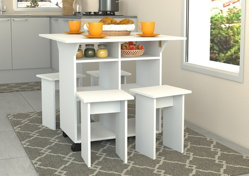 Imagen 6 de 7 de Mesa 4 Personas Pisos Multifuncional Cocina Diario Comedor