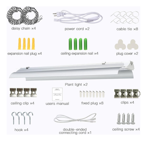 Szhlux Grow Light Led Grow Light De 2 Pies 80 W (2 × 40 W) P