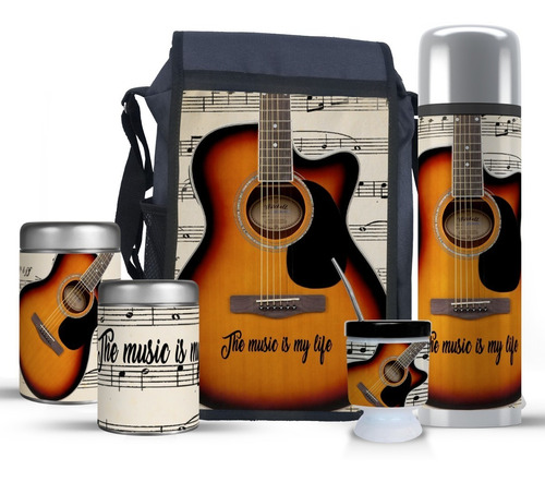 Set Matero Equipo Mate Guitarra Música Personalizado