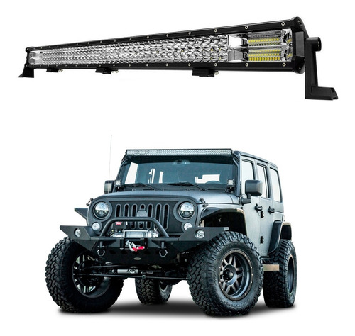 Imagem 1 de 8 de Farol Auxiliar Barra 7d Led 504w Carro Jeep Jipe Offroad Utv