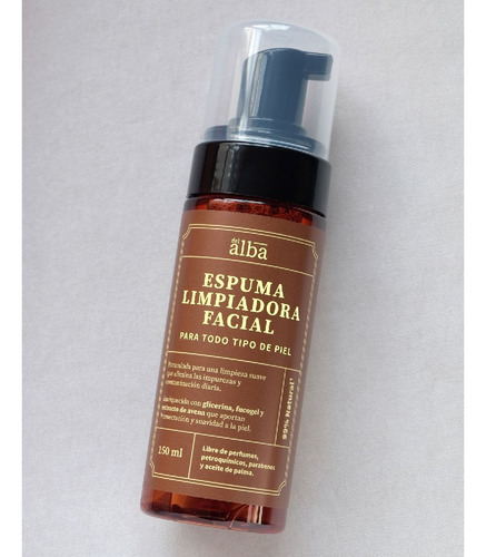 Imagen 2 de 3 de Espuma Limpiadora Facial Vegana Del Alba 150ml