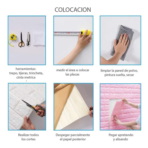 Imagen 4 de 5 de Placa Revestimiento Autoadhesiva Pared Piedra Rustica Panel