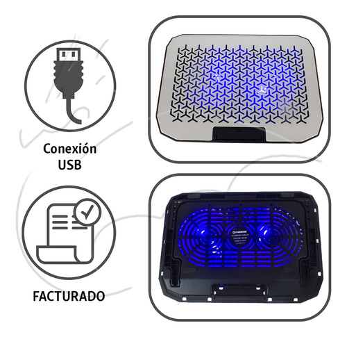 Cooler Para Laptop ( Aluminio ) Cybercool Ha-80 Led Azul