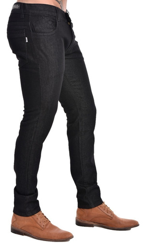 Imagen 2 de 5 de Jean Hombre Pantalon Recto Negro Rigido Excelente Calidad