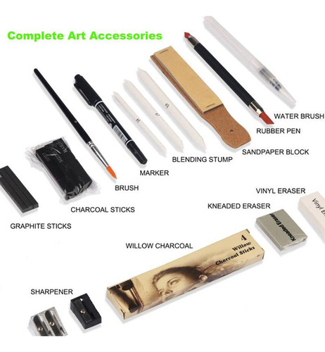 Para Kit Profissional Arte Lápis Desenho E Esboço