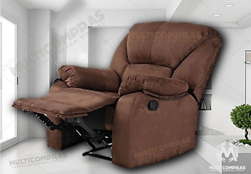 Imagen 3 de 8 de Silla Descanso Poltrona Reclinable Estudio Tela Microfibra