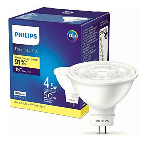 Led Lamps & Lums Philips Essential Mr16, 4.5 Watts Luz