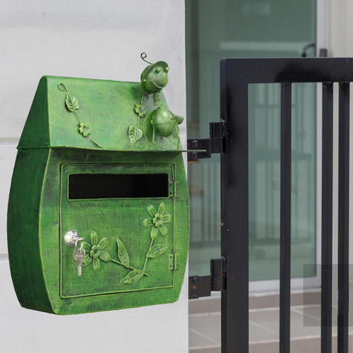 Soporte De Pared Para Buzón De Correo Con Bloqueo - Verde