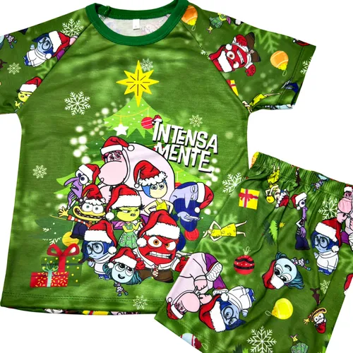 Pijama Conjunto Remera Y Short Navideños  Diseños Unisex