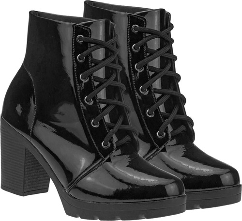 Imagem 2 de 4 de Bota Feminina Coturno Cano Curto Salto Grosso | S02vsp.cot