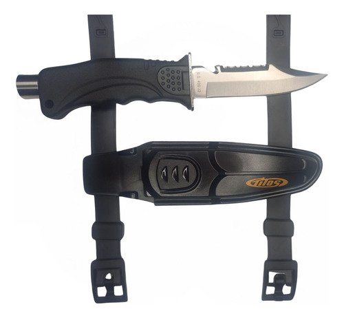 Cuchillo Buceo Tilos Modelo K900, Funda Plástica Y Correas
