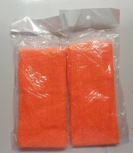 Munhequeira Toalha 15cm Kit 2 Pares Cores Vermelha E Laranja