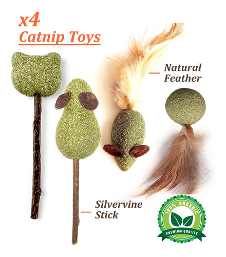 Pacote Com 12 Brinquedos Catnip & Silvervine Para Gatos Kidp