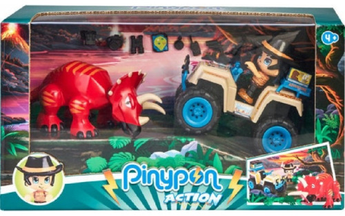 Pinypon Action Wild Cuatriciclo Figura Muñeco + Dinosaurio 