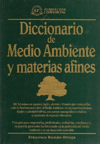Libro Diccionario De Medio Ambiente Y Materias Afines De Fra