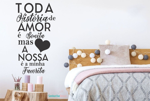 Adesivo De Parede Quarto De Casal Namoro Frase Amor