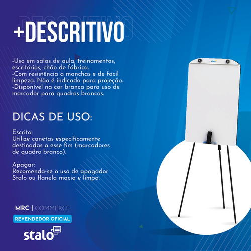 Cavalete Flip Chart Retrátil Lousa Quadro Branco P/ Reunião