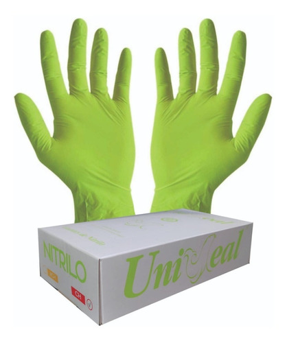 Guantes De Nitrilo Verde Uniseal Sin Polvo Texturizados