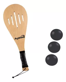 Paletas Set Fronton 1 Raqueta + 3 Pelotas Marca Acróbatas