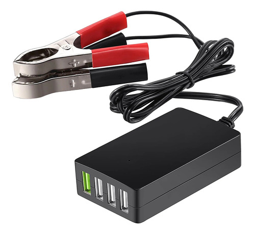 Portátil Con Clip De Batería, 12 V/24 V A 5 V, 4 Puertos Us