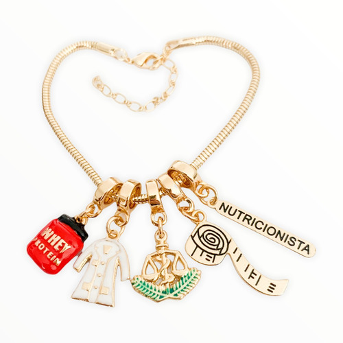 Imagem 2 de 8 de Pulseira Nutricionista Profissões Berloques Pandora Rt_1032
