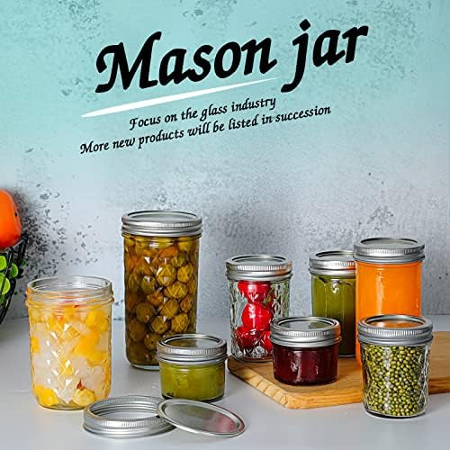 Verones Mason Jars, Tarros De Conservas De 4 Oz Con Tapas Y