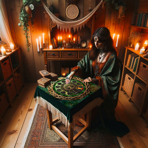 Kit Tarot Bruxas Mistérios + Toalha Mandala Roda Astrológica