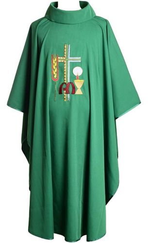 Blessume Casulla Sacerdotal Verde Vestiduras Bordadas Misa D