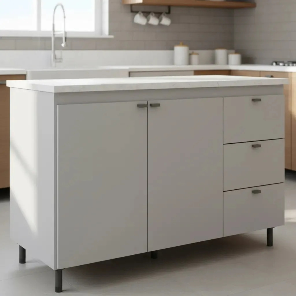 Bajo Mesada Orlandi Eco 1.20 Melamina Color Blanco