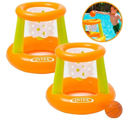 Kit 2 Cestas De Basquete Flutuante 58504 Infantil Intex