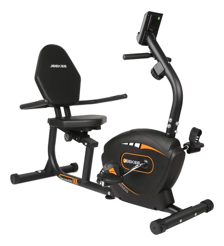 Bicicleta Fija Jeekee Estática Reclinada Horizontal Negra Color Negro