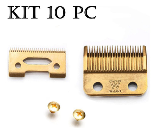 Kit10 Lâmina Wmark Taper Profissional Aço D16 Gold