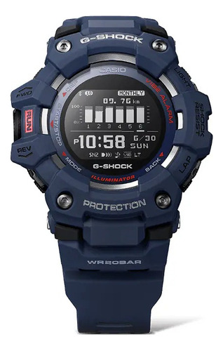 Reloj Casio Hombre Gbd-100-2d Malla Azul Bisel Azul Fondo Negro